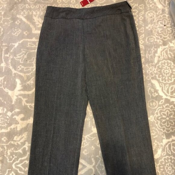 Avenue Black white Pull On Dress Pants 14 Tall Tummy Control tiny checks - Picture 1 of 14